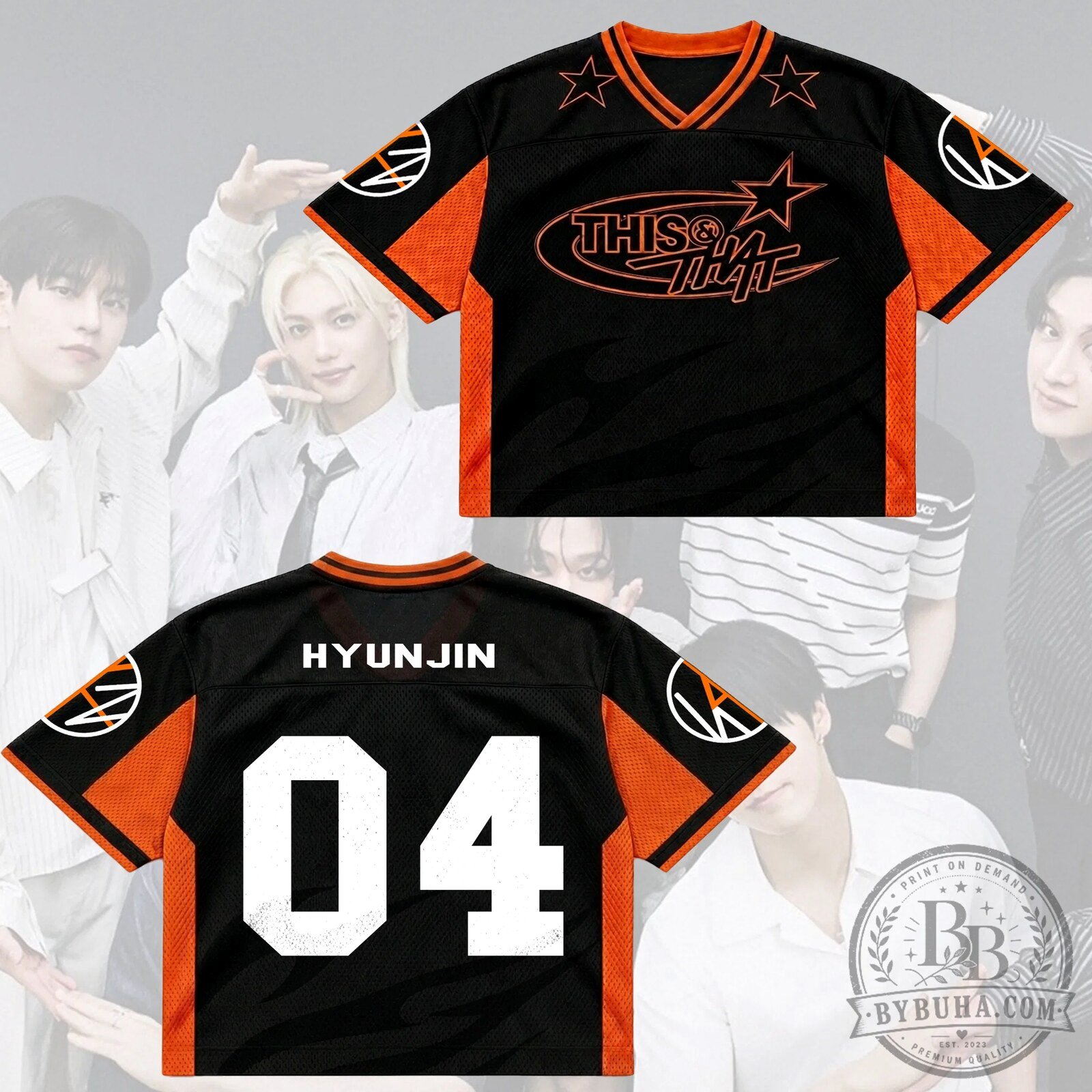 Stray Kids Bang Chan This And That Number 03 Black And Orange Football Jersey 13 Stray Kids Bang Chan This And That Number 03 Black And Orange Football Jersey