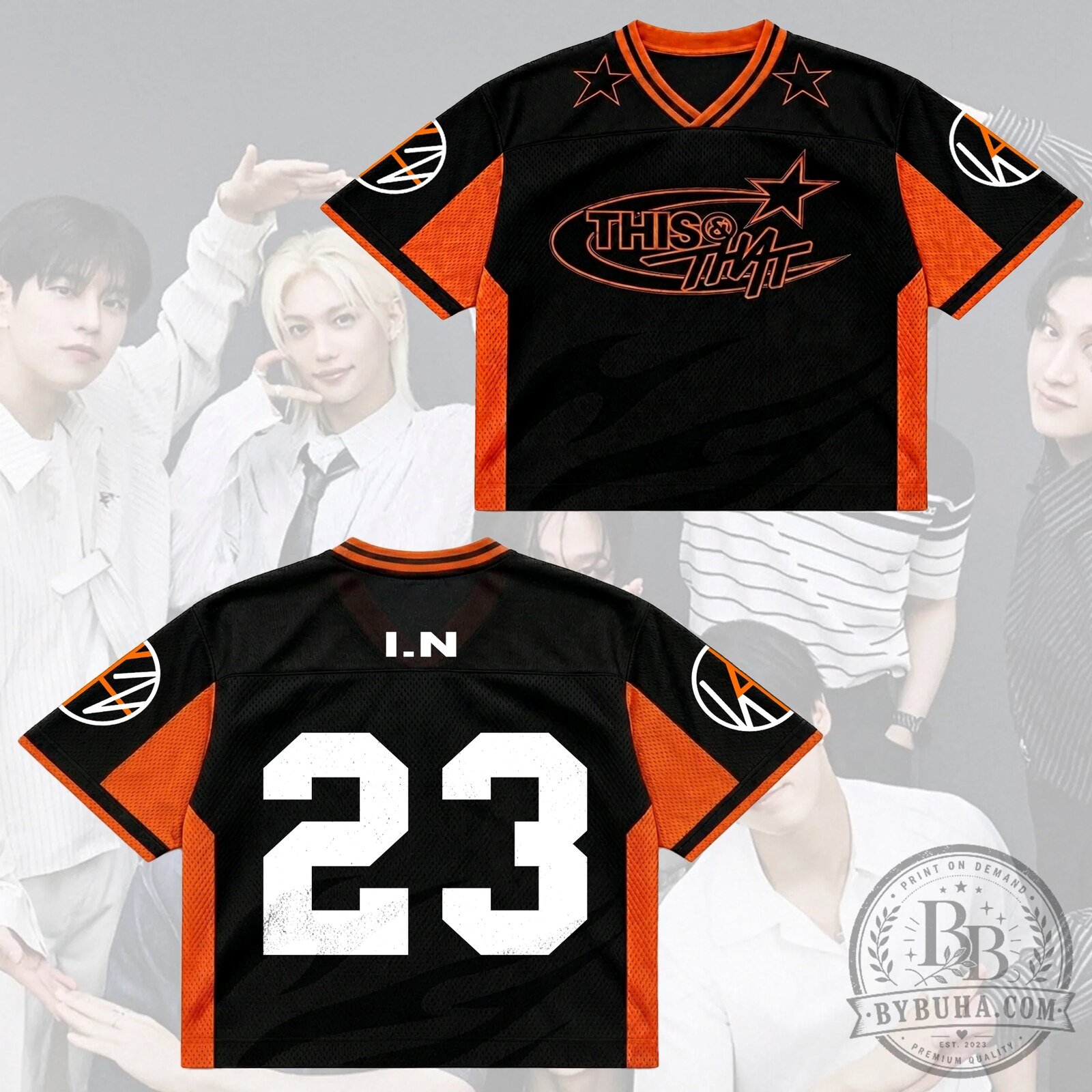 Stray Kids Bang Chan This And That Number 03 Black And Orange Football Jersey 14 Stray Kids Bang Chan This And That Number 03 Black And Orange Football Jersey