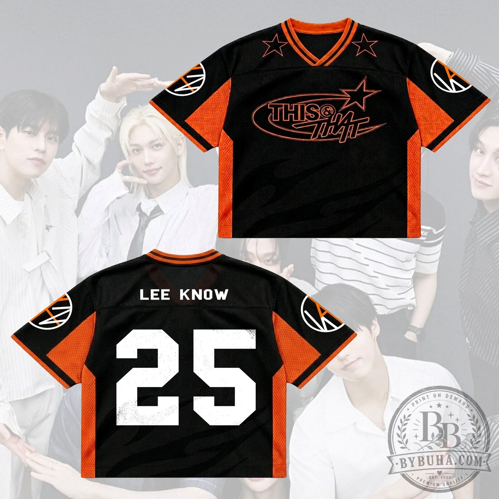 Stray Kids Bang Chan This And That Number 03 Black And Orange Football Jersey 15 Stray Kids Bang Chan This And That Number 03 Black And Orange Football Jersey