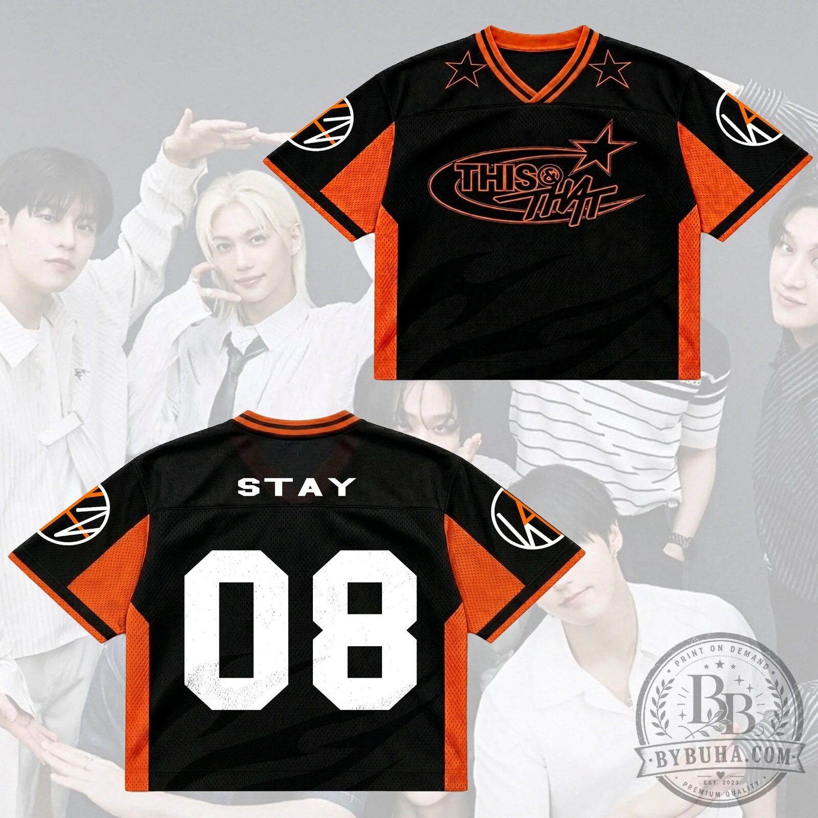 Stray Kids Bang Chan This And That Number 03 Black And Orange Football Jersey 17 Stray Kids Bang Chan This And That Number 03 Black And Orange Football Jersey