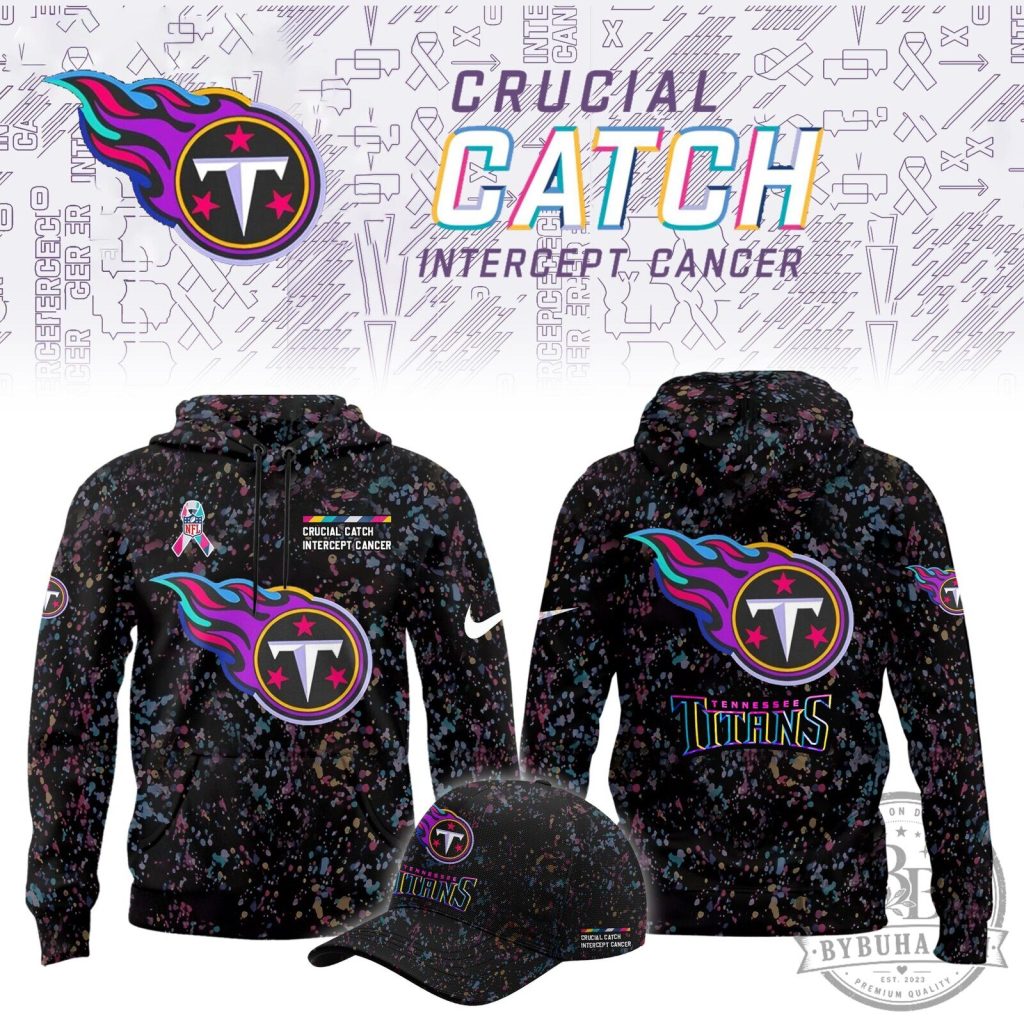 Tennessee Titans Crucial Catch Intercept Cancer Black Hoodie Tennessee Titans Crucial Catch Intercept Cancer Black Hoodie
