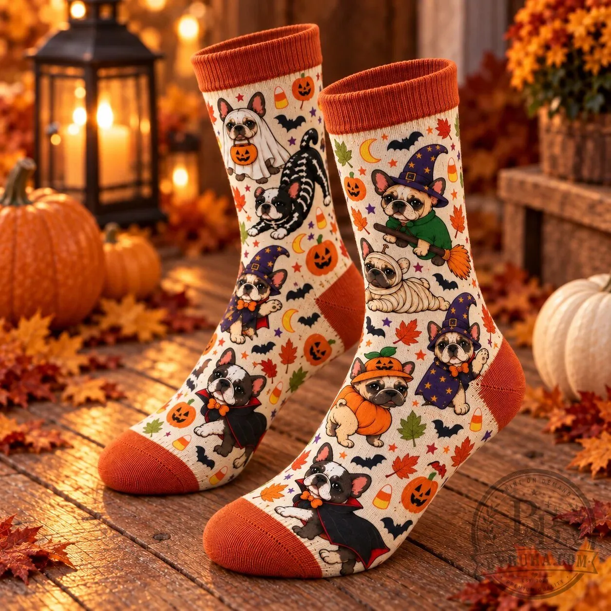 Halloween French Bulldog Puppy Spooky Season Costume Socks 5 Halloween French Bulldog Puppy Spooky Season Costume Socks