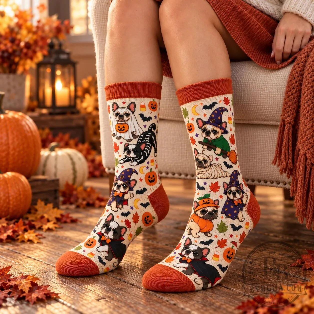Halloween French Bulldog Puppy Spooky Season Costume Socks 6 Halloween French Bulldog Puppy Spooky Season Costume Socks