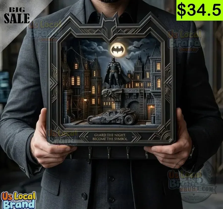 Batman Wall Key Holder with Batmobile and Gotham City Scene 5 Batman Wall Key Holder with Batmobile and Gotham City Scene