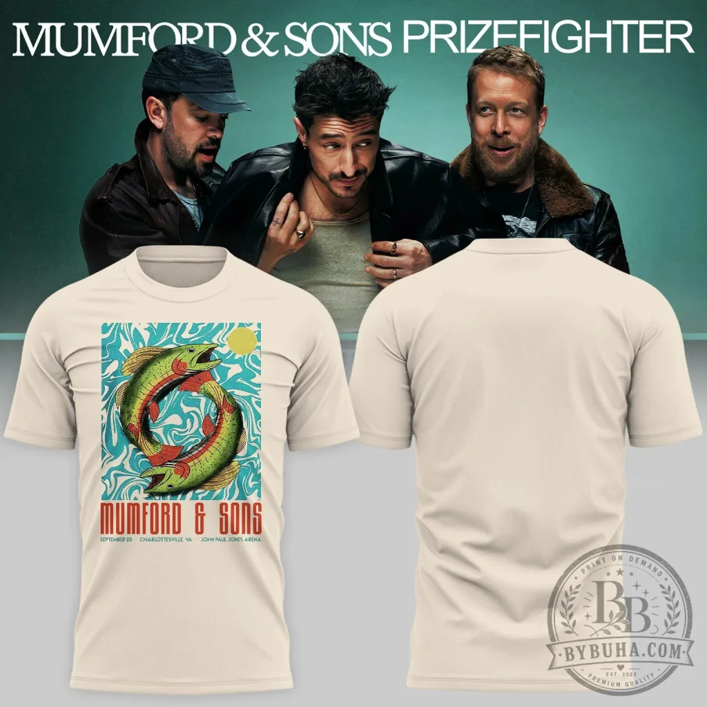 Mumford And Sons Prizefighter Tour Charlottesville Virginia Concert T-Shirt Mumford And Sons Prizefighter Tour Charlottesville Virginia Concert T-Shirt