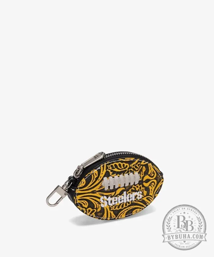 Pittsburgh Steelers Football Coin Purse Keychain 6 Pittsburgh Steelers Football Coin Purse Keychain