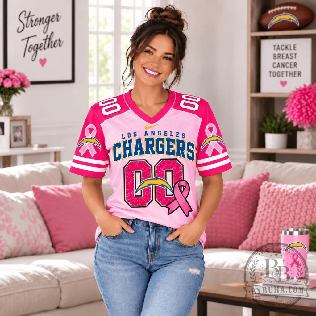 Los Angeles Chargers NFL Breast Cancer Awareness Pink Football Jersey Los Angeles Chargers NFL Breast Cancer Awareness Pink Football Jersey
