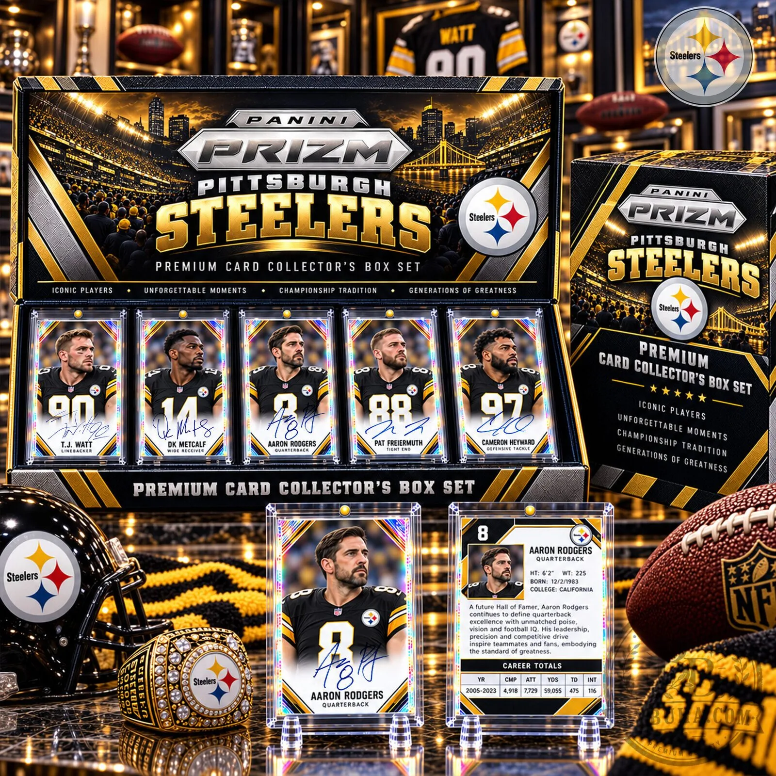 Pittsburgh Steelers Panini Prizm Premium Card Collector's Box Set
