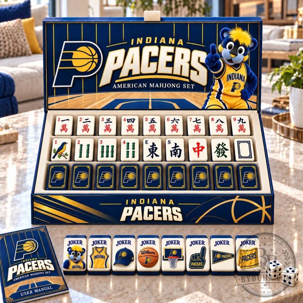Indiana Pacers American Mahjong Set with Dice and User Manual Indiana Pacers American Mahjong Set with Dice and User Manual