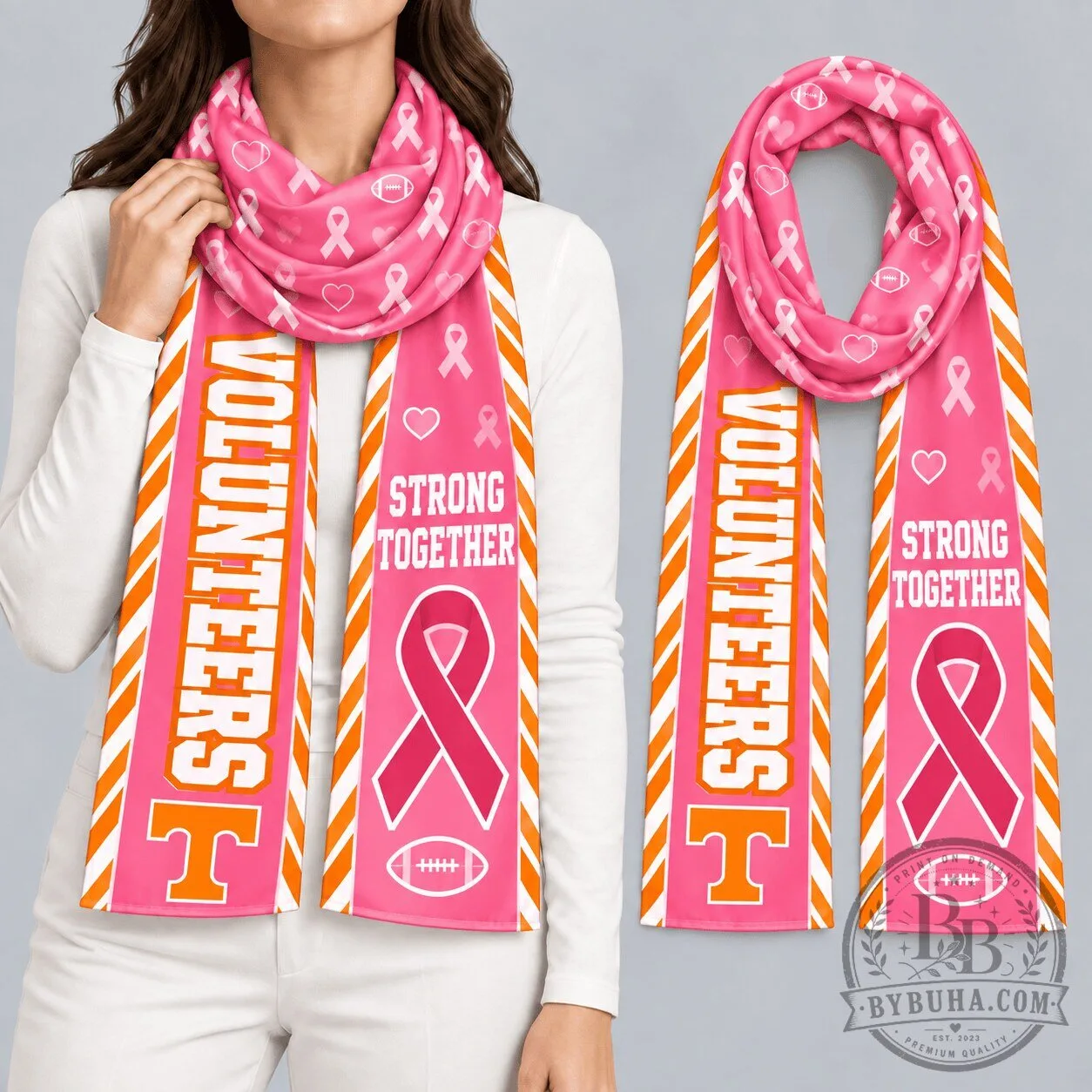 Tennessee Volunteers Breast Cancer Awareness Strong Together Football Scarf